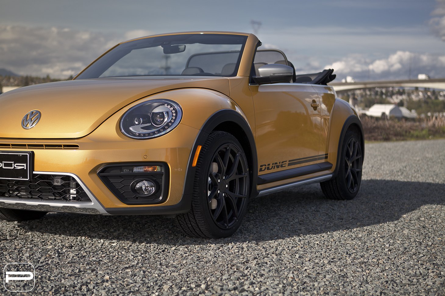 Yellow VW Beetle with Matte Black PUR Wheels - Photo by PUR Wheels
