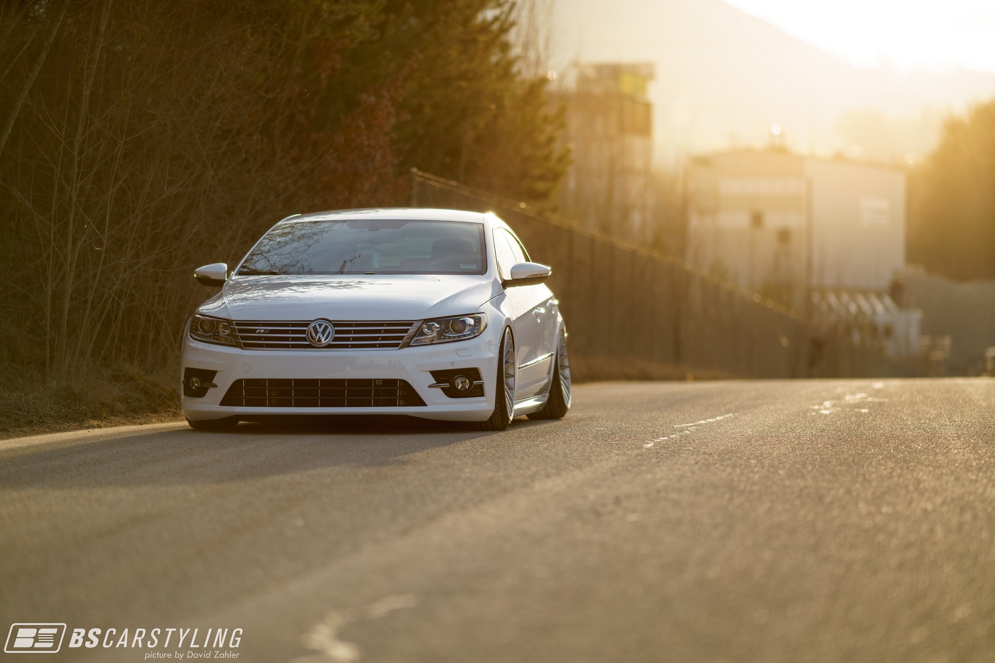 White Lowered VW CC with Chrome Grille - Photo by Rotiform
