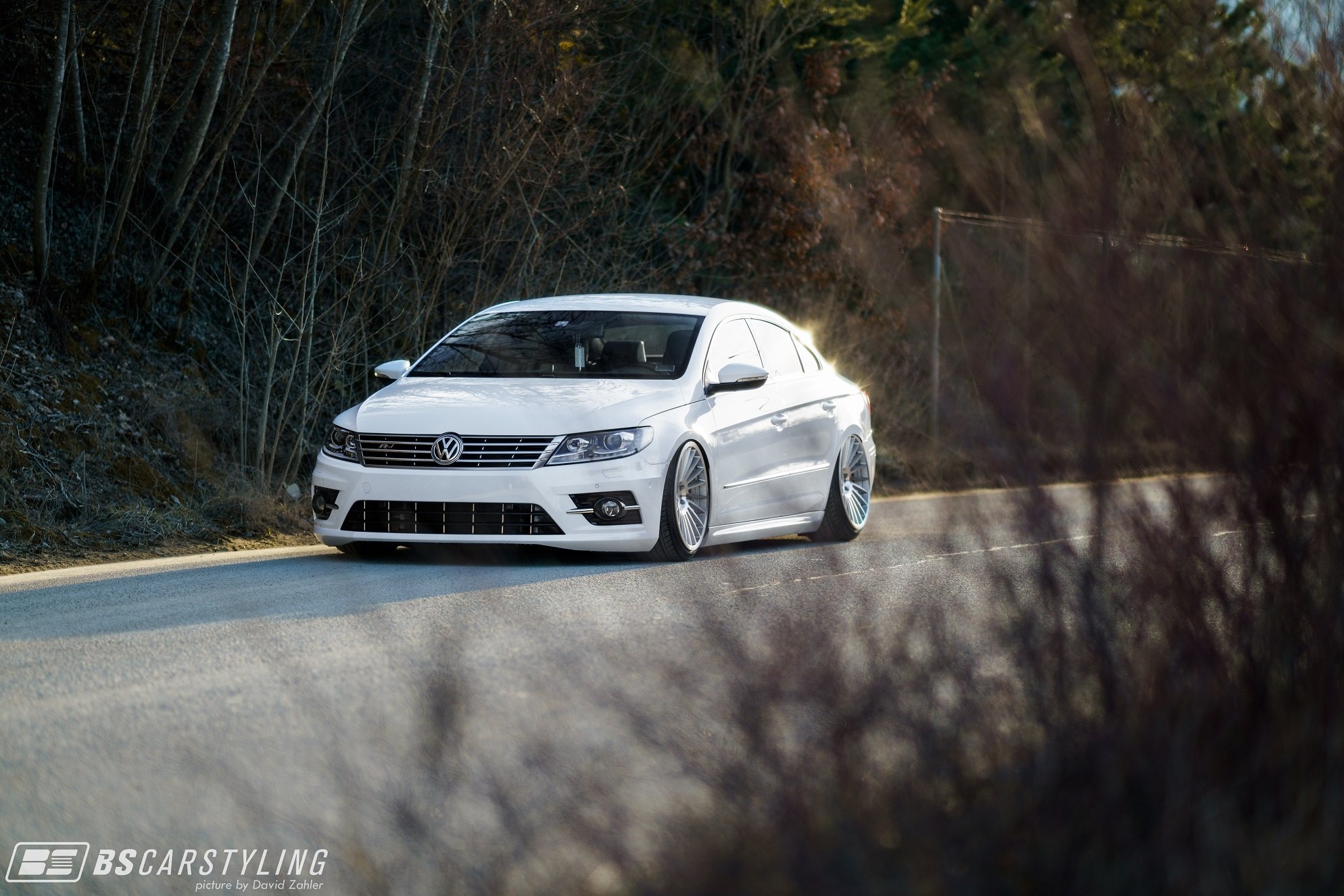 Front Bumper with Fog Lights on White VW CC - Photo by Rotiform