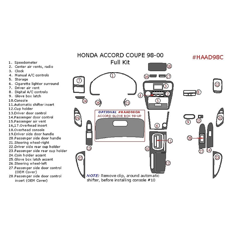 1998 Honda accord dashboard lights