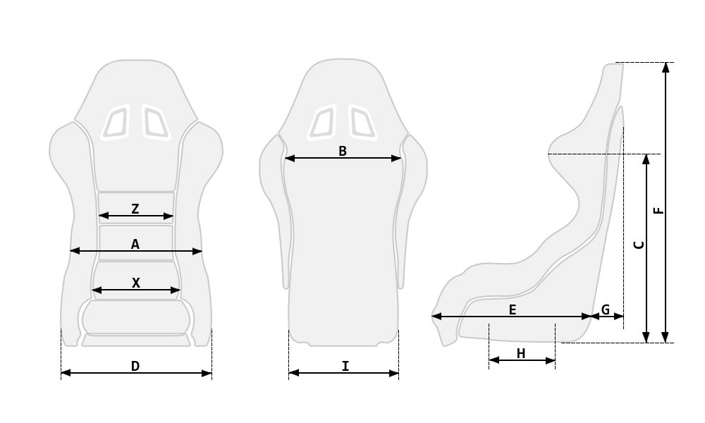 Sparco® - Seat Dimensions Chart