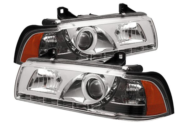SPYDER Chrome Projector Headlights with LED DRL E36 4DR 1992 BMW 3 
