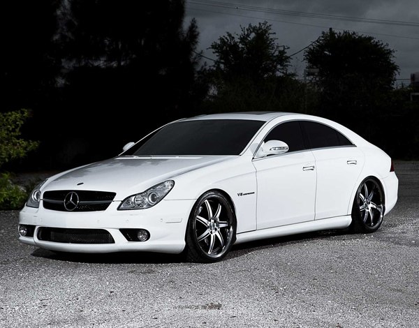 Matte Machined Black With Stainless Lip Wheels On Mercedes CLS Class