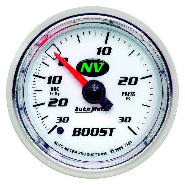 Auto Meter 7308 NV 2-1//16 30 in Hg//45 PSI Mechanical Vacuum//Boost Gauge
