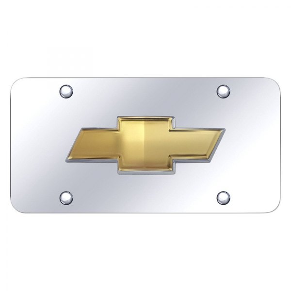 Auto Gold CHV.2.CC License Plate Chrome Chevy New Logo Chrome Plate Stainless