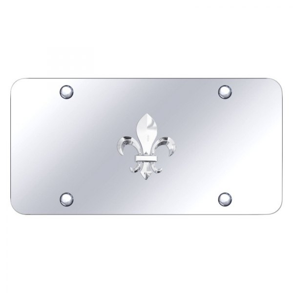 Fleur-De-Lis FDL 3D Logo Chrome Stainless Steel License Plate