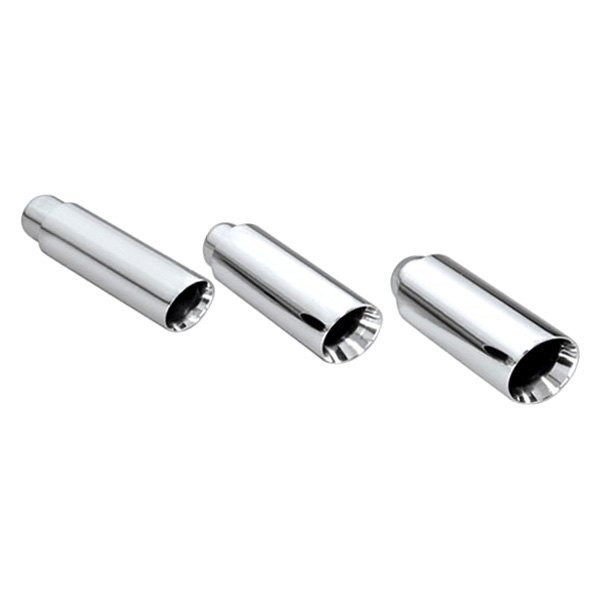 12/" Long 3/" Out 2.25/" In Round Polished Stainless Steel Exhaust Tip Tailpipe