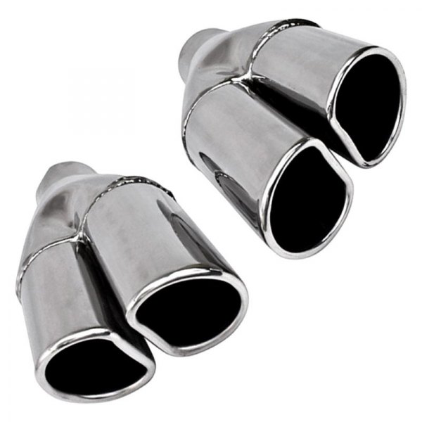 DT-24104  DUAL PARALLEL OVAL RESONATED EXHAUST TIP 2.25/" INLET 9.75/" LENGTH