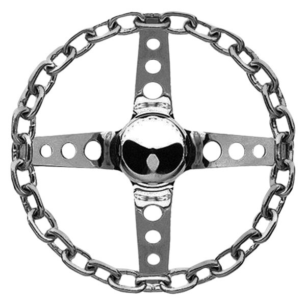 Grant® - 4-Spoke Chrome Steel Design Chain Series Steering Wheel with Chrome Chain Grip