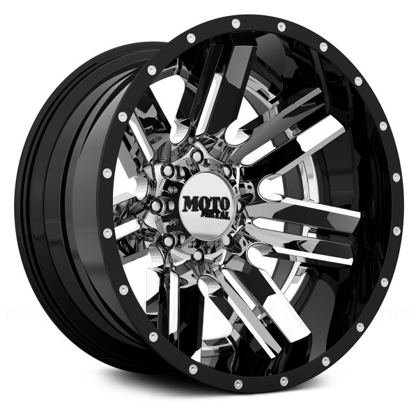 MOTO METAL® MO202 Wheels Chrome Center with Black and