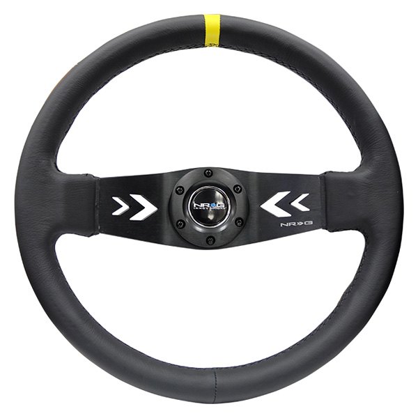 NRG Innovations® - 2-Spoke Reinforced Steering Wheel with NRG Arrow Cut Out