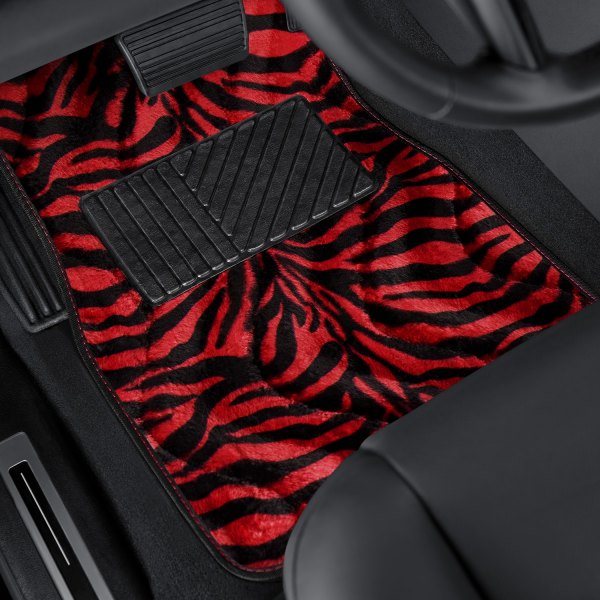 Zebra Tiger Stripe Style 1st 2nd Row Red Black Carpeted Floor