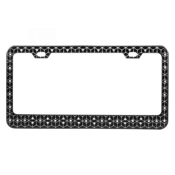 Pilot® - Special Edition Swarovski Crystal Enhanced Black License Plate Frame with Diamond Pattern and 48 Crystals