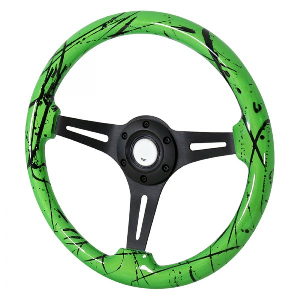 Spec-D® - 3-Spoke Wooden Steering Wheel with Splash of Color Grip