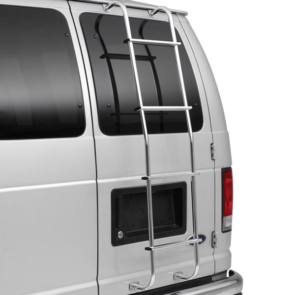 Image may not reflect your exact vehicle! Surco® - Polished Van Ladder, Wide Steps