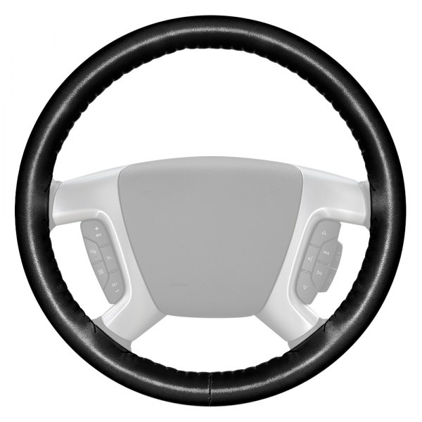 Black Leather Steering Wheel Cover For Kia Soul 2014 2015 2016 2017 14 1//2X4 1//4