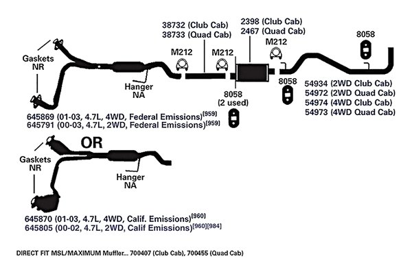 30 Dodge Dakota Exhaust System Diagram