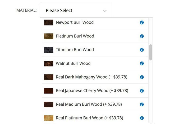 Dash Kit Materials Options
