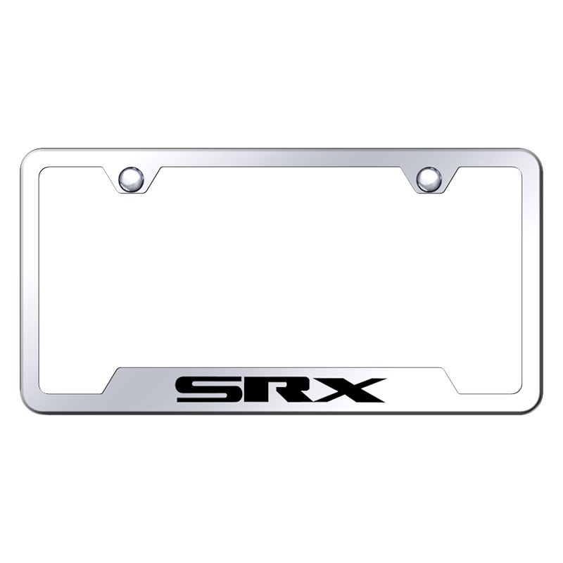 Autogold Chrome License Plate Frame W Laser Etched Srx Logo Cut Out Ebay