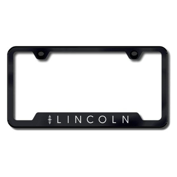 AutoGold® GF.LIN.EB - Lincoln Logo on Black License Plate Frame