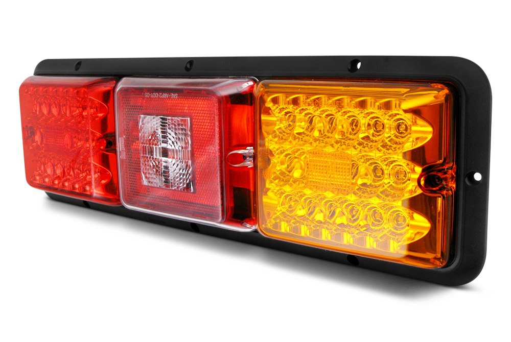 BARGMAN SET OF 2 TWO LED SINGLE TAILLIGHTS #86 SERIES W/ BLACK BASE TRAILER RV