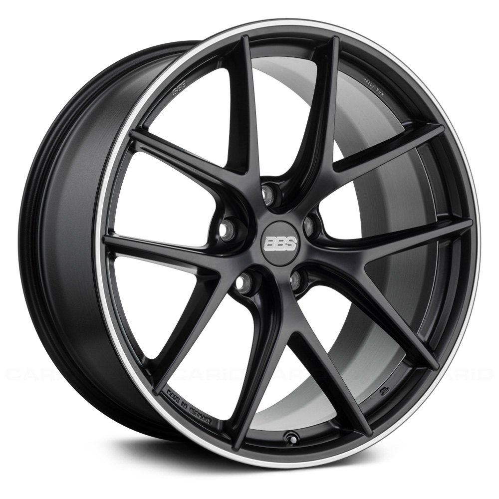 Bbs® Ci R Wheels Satin Black With Polished Stainless Steel Lip Rims