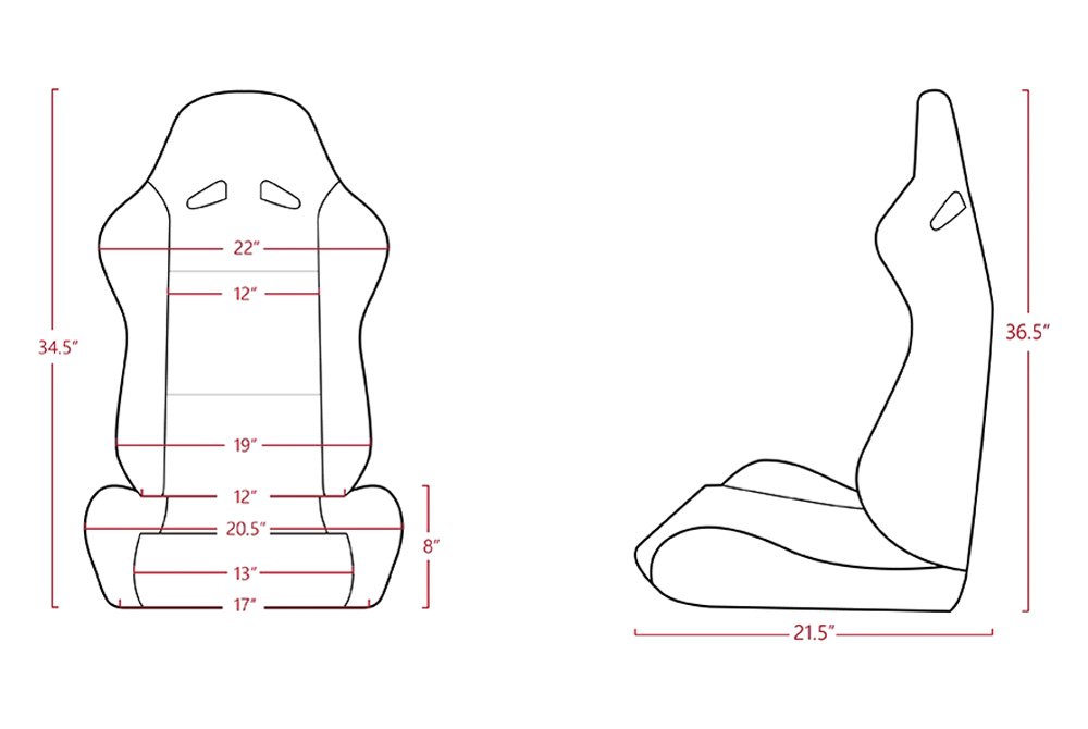 Cipher Auto - CPA1001 Series Seat Dimensions