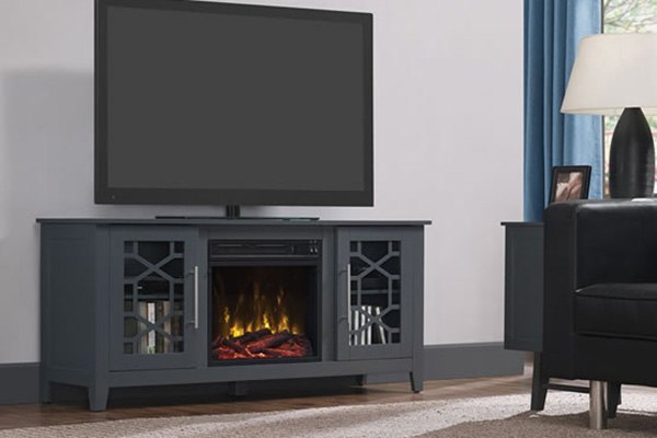 Clarion TV Stand with 18" Electric Fireplace - Part Number 18MM8951-F965S by Classic Flame. Color: Cool Gray. For TVs up to 60" or up to 75 lb. Home & Appliances.