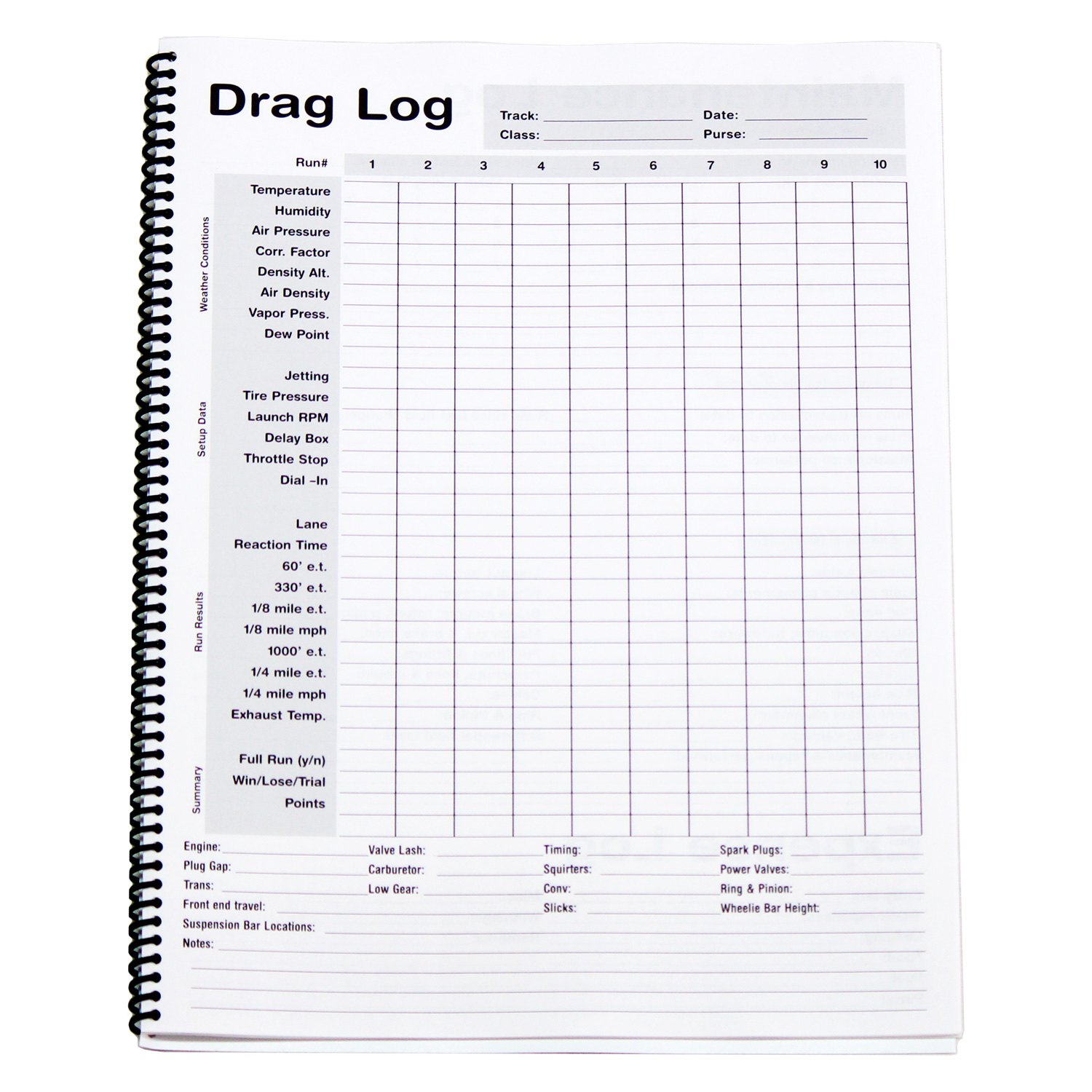 Computech® 3035 Drag Race Log Book