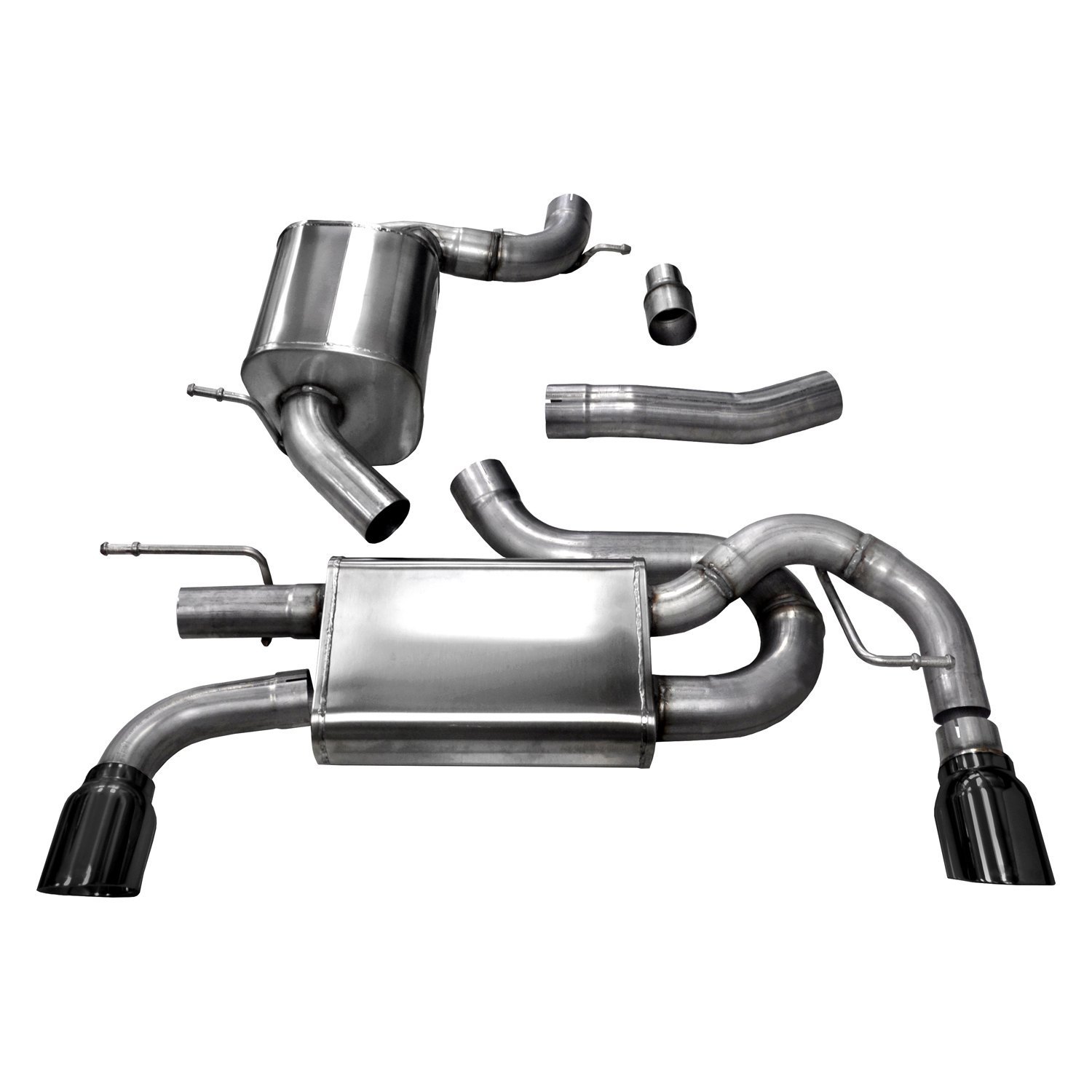 Corsa® 14491BLK - Touring™ 304 SS Cat-Back Exhaust System