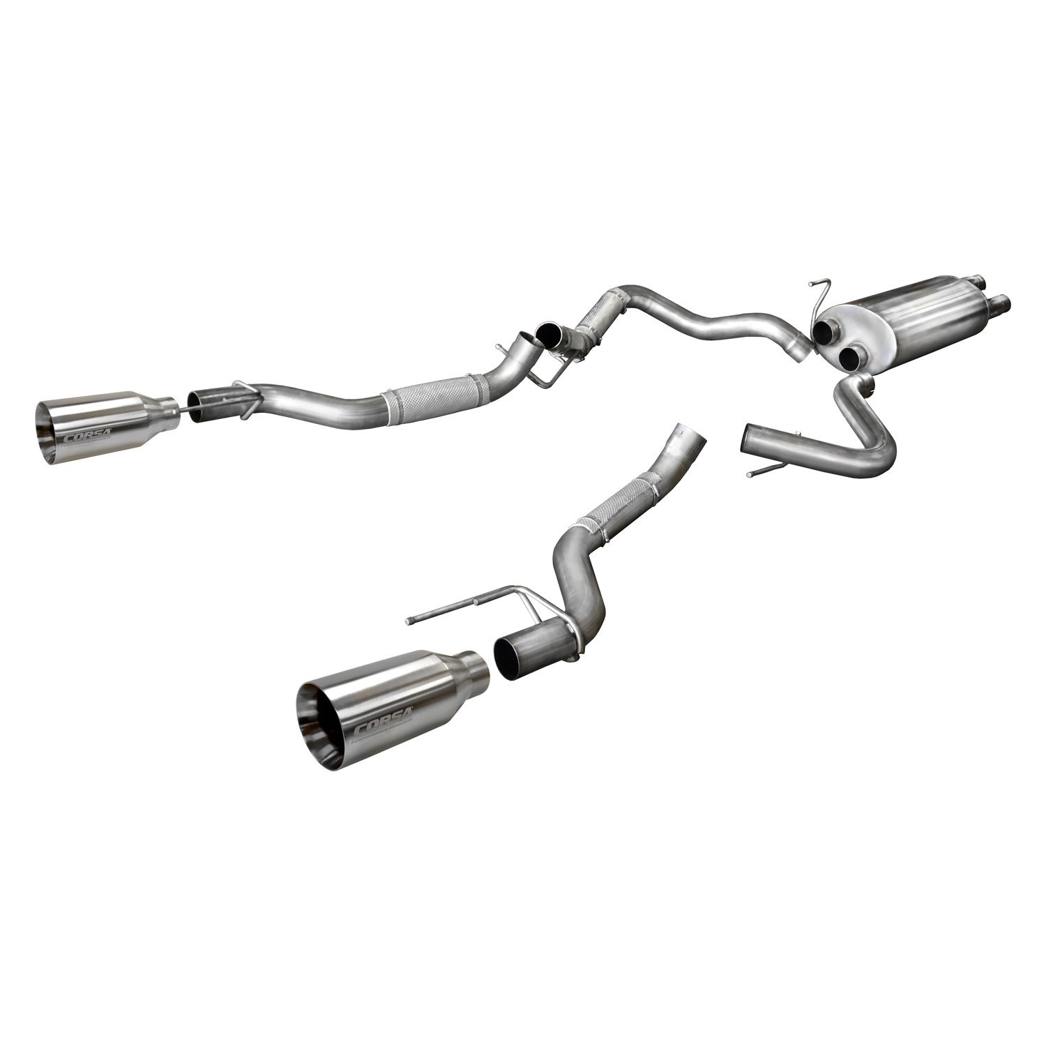 Corsa® - Ford F-150 2017 Sport™ 304 SS Cat-Back Exhaust System with
