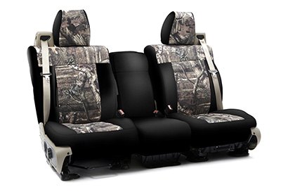 Coverking® - Custom Camouflage Seat Cover with Mossy Oak Brake up infinity Pattern with Black Sides
