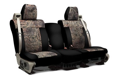 Coverking® - Custom Camouflage Seat Cover with Mossy Oak Brush Pattern with Black Sides