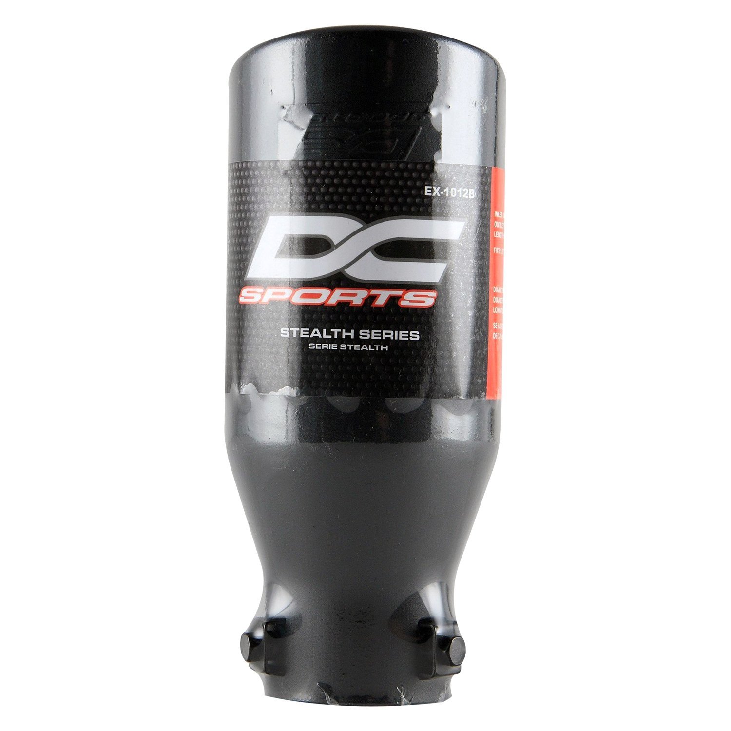 DC Sports® EX-1012B - Stainless Steel Round Resonated Angle Cut Bolt-On Dc Sports Stainless Steel Exhaust Tip