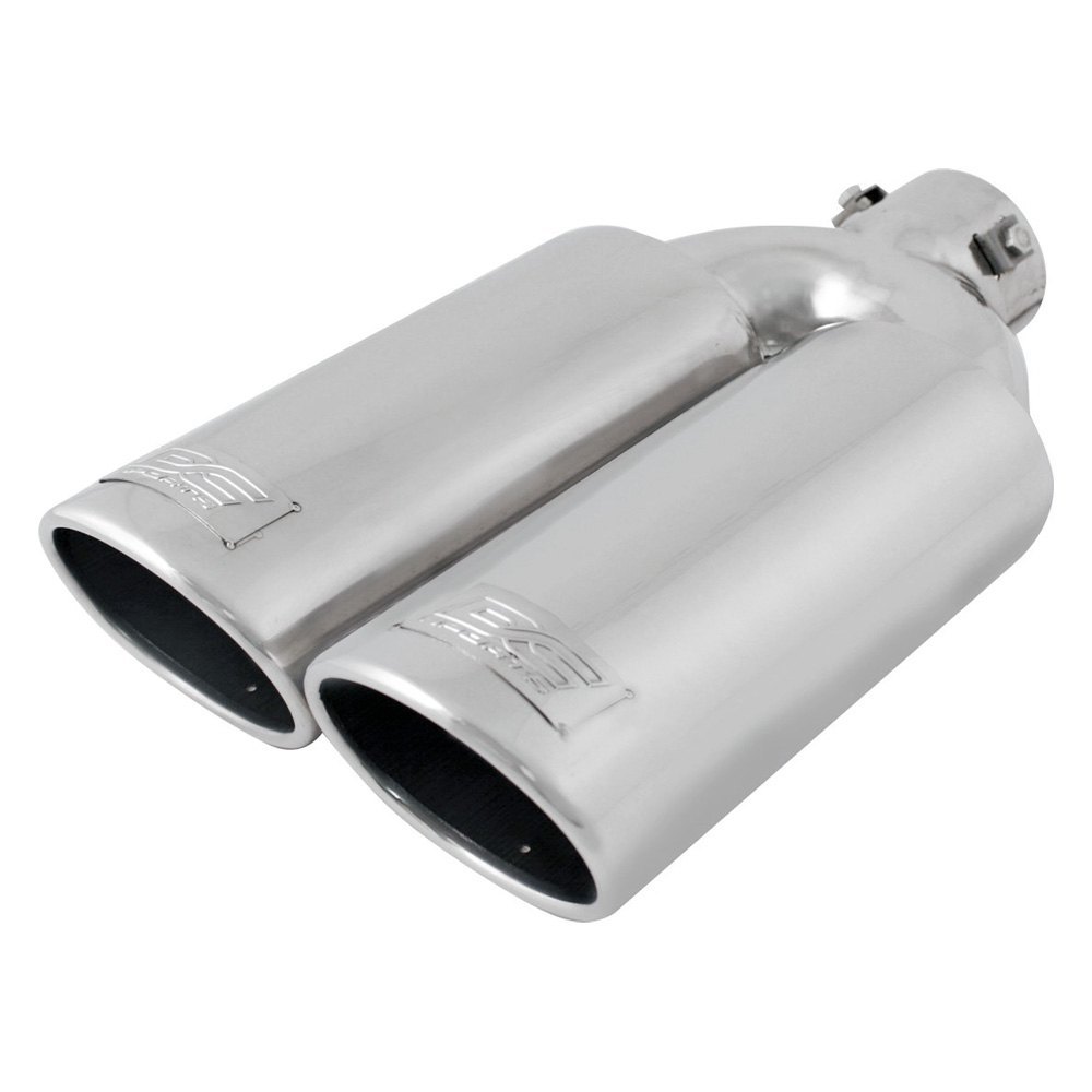 DC Sports® EX-2012 - Stainless Steel Oval Non-Resonated Angle Cut Bolt Dc Sports Stainless Steel Exhaust Tip