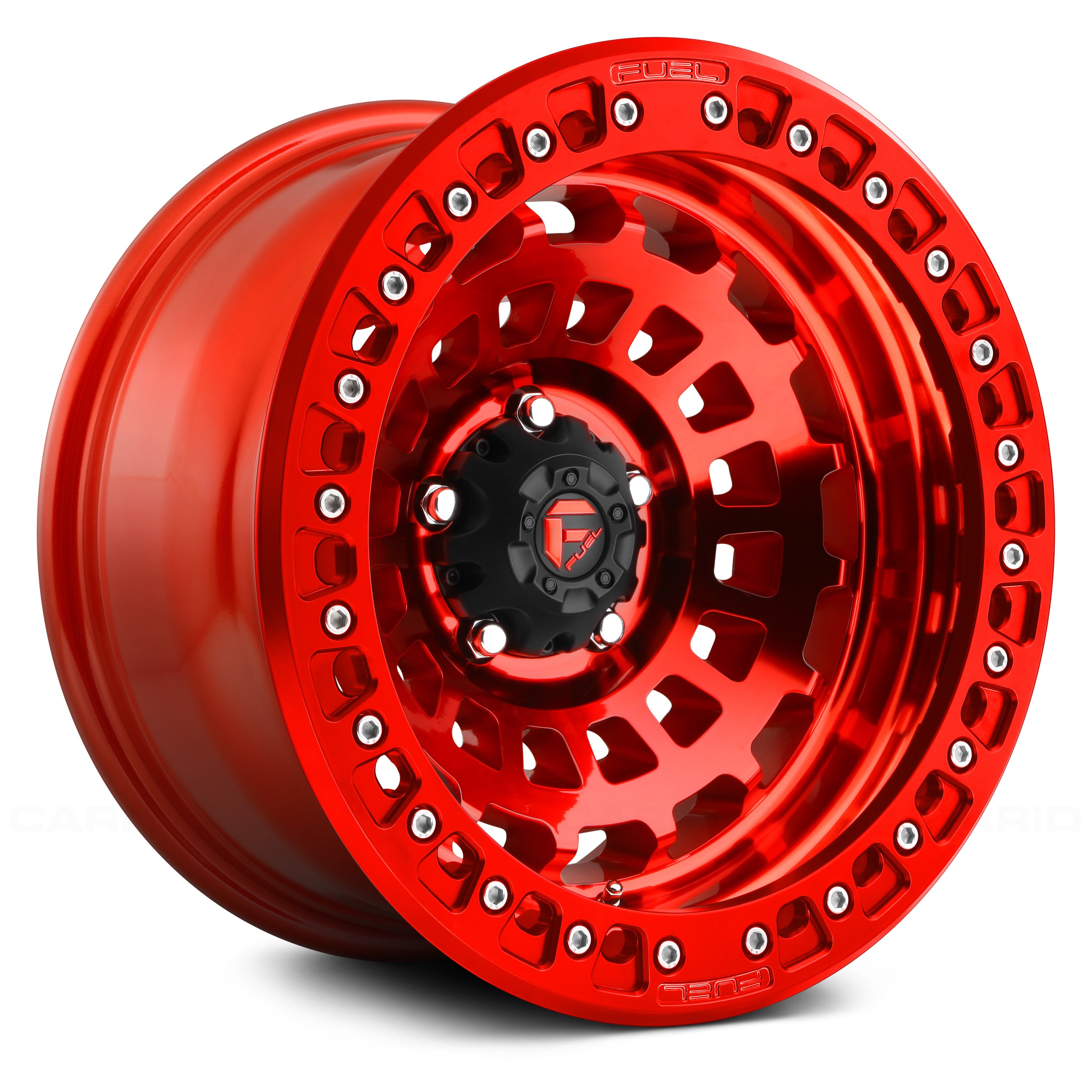 FUEL® D100 BEADLOCK ZEPHYR 1PC Wheels - Candy Red Rims ...