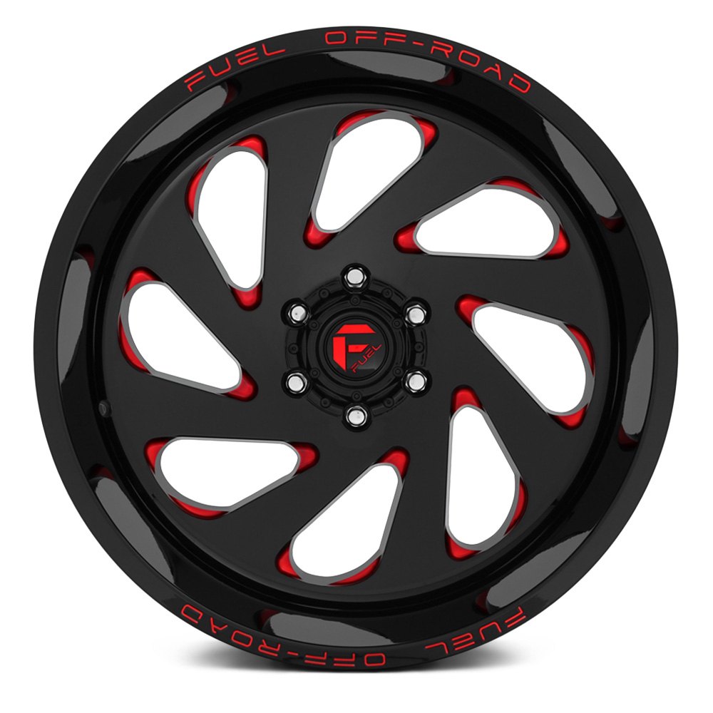 FUEL® D638 VORTEX 1PC Wheels - Gloss Black with Candy Red Accents Rims
