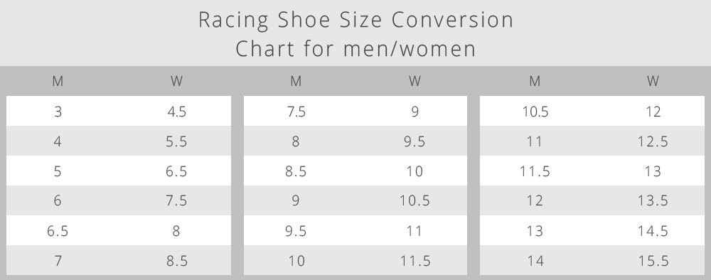 Racing Shoes Size Chart