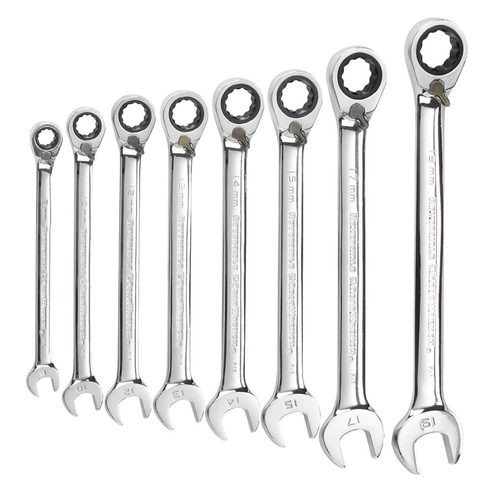 GearWrench® 9543 - 8 Piece Reversible Combination Ratcheting Wrench Set