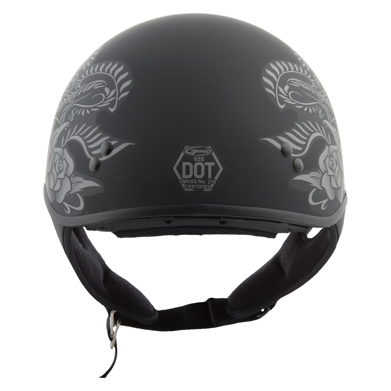 Gmax GM-65 Naked Tormentor Half Helmet Matte Silver 
