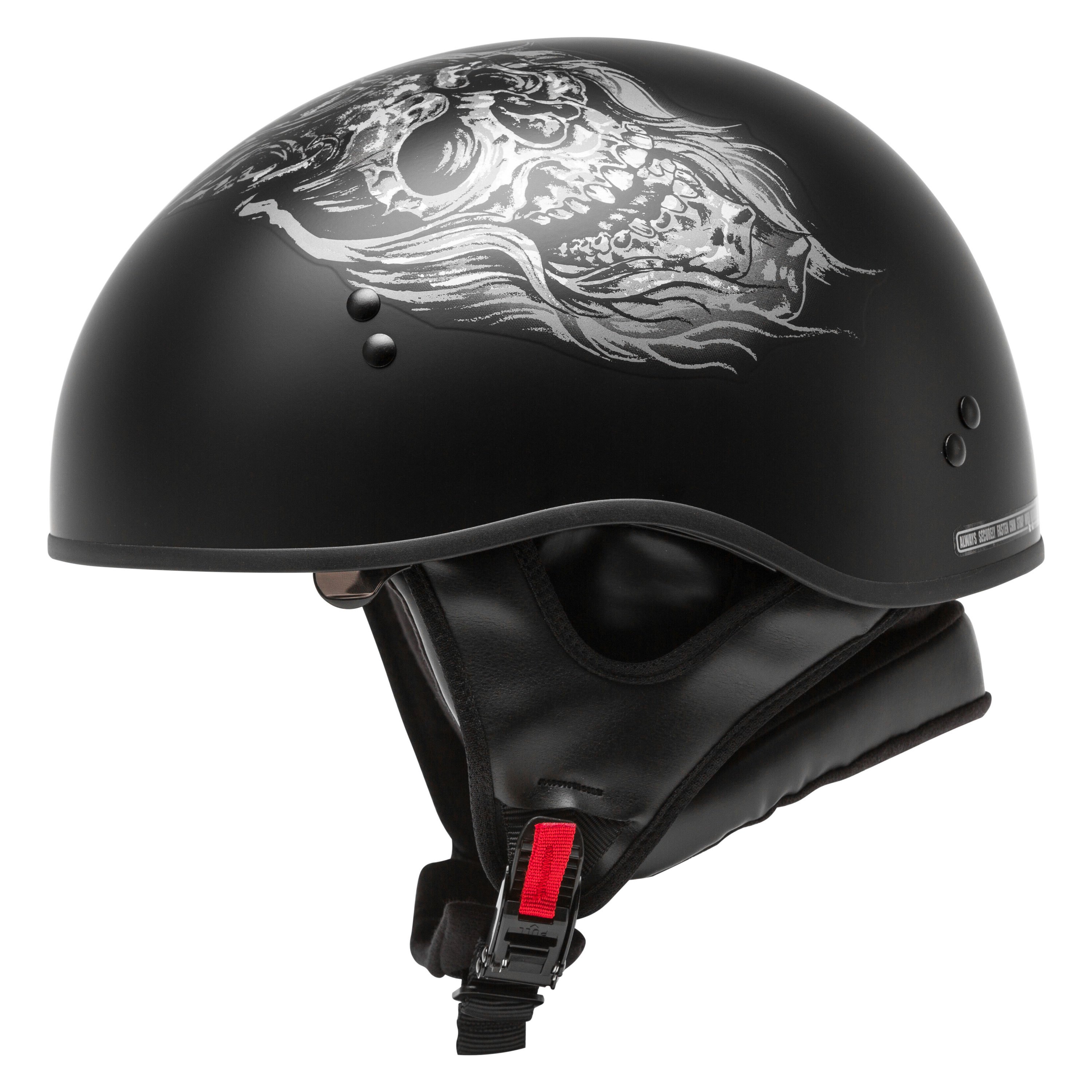 GMAX GM-45 1/2 Half Motorcycle Helmet Naked Black Solid 