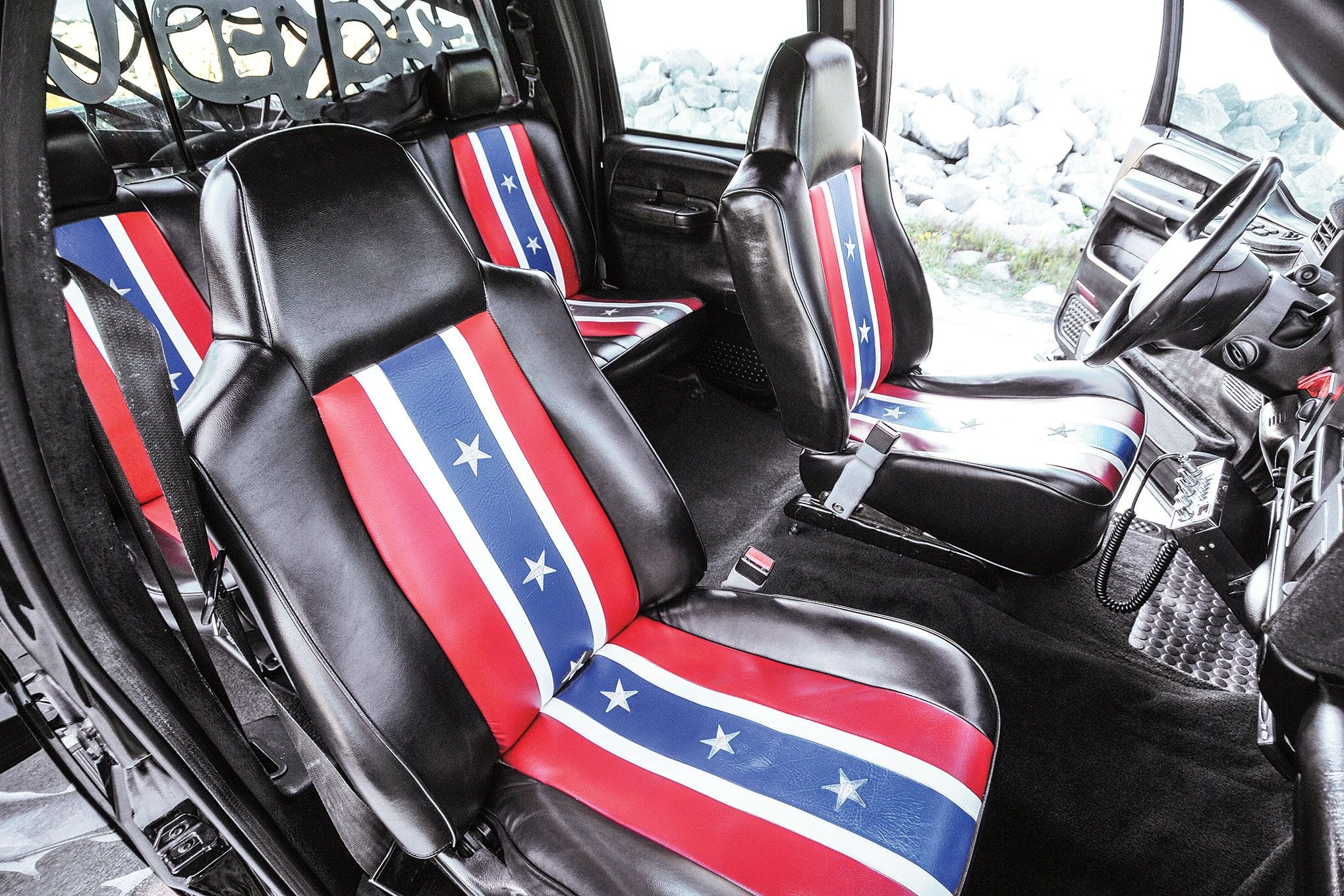 US flag interior upholstery on Ford F-250 - Photo by Joe Greeves (Trucktrend)