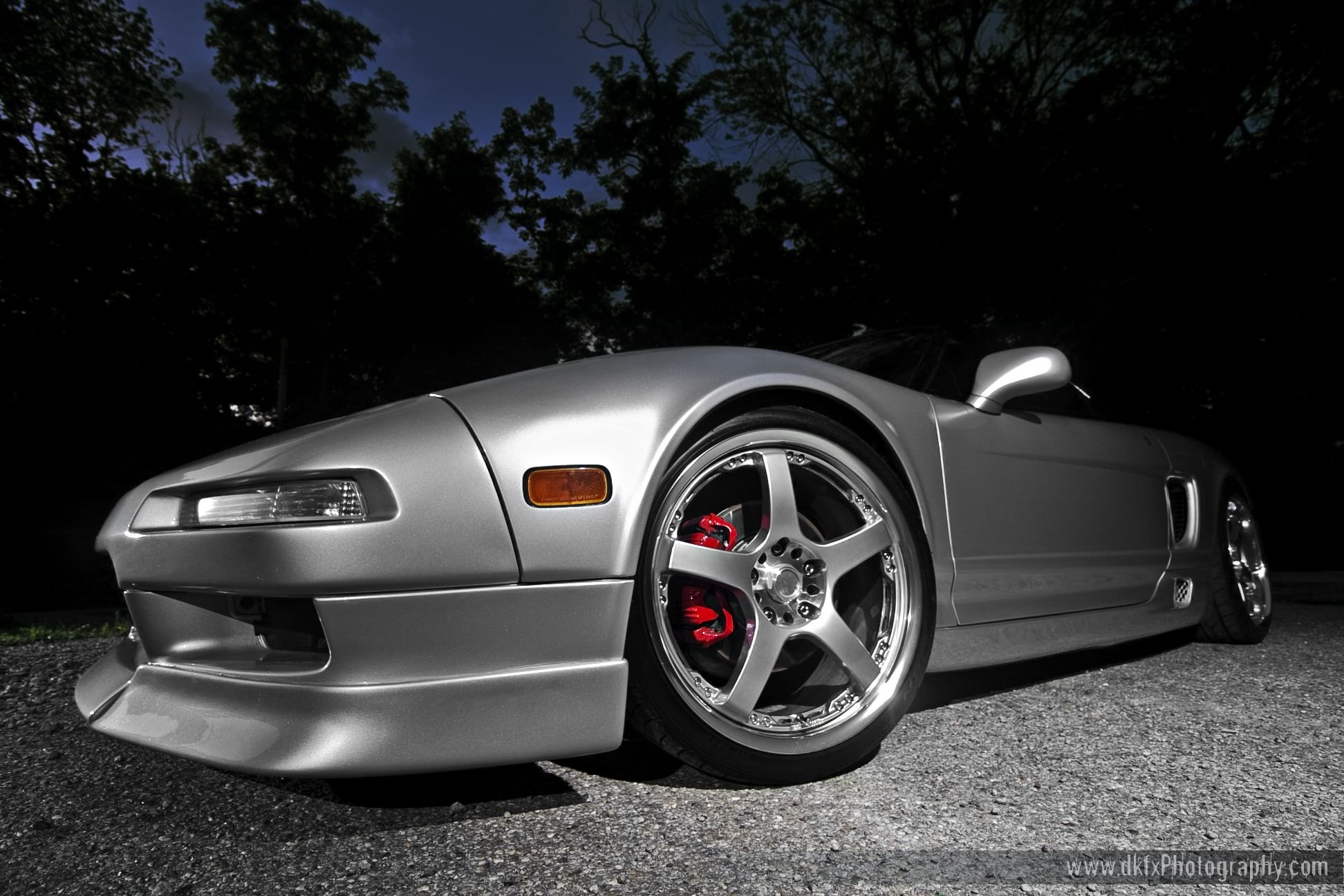 Aftermarket Front Lip on Silver Acura NSX - Photo by dan kinzie