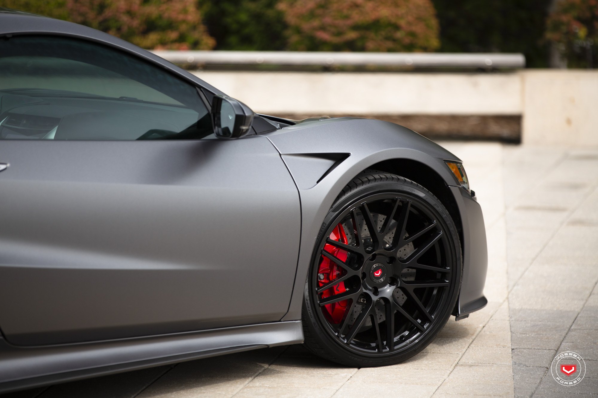 Gray Acura NSX with Gloss Black Forged Vossen Rims - Photo by Vossen