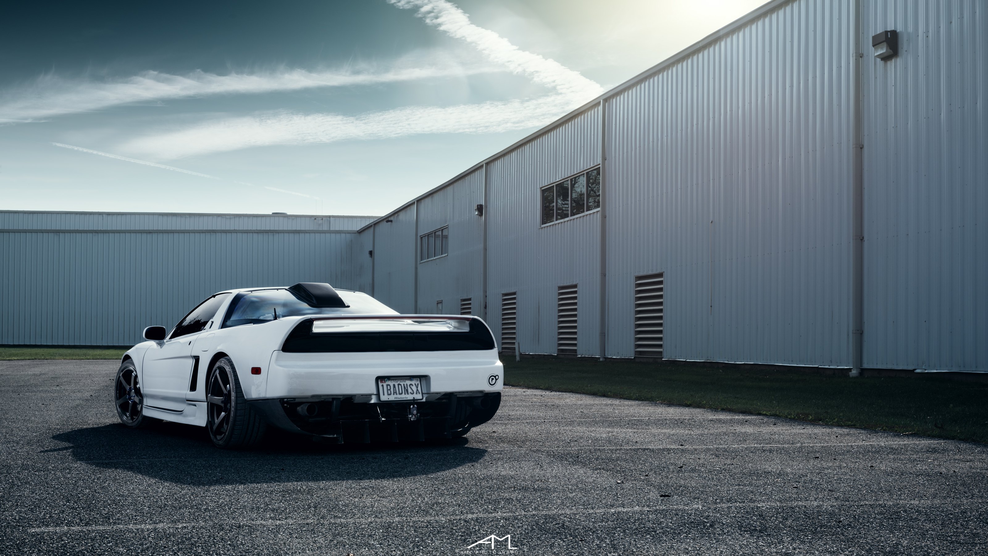 White Acura NSX with Aftermarket Rear Diffuser - Photo by Arlen Liverman
