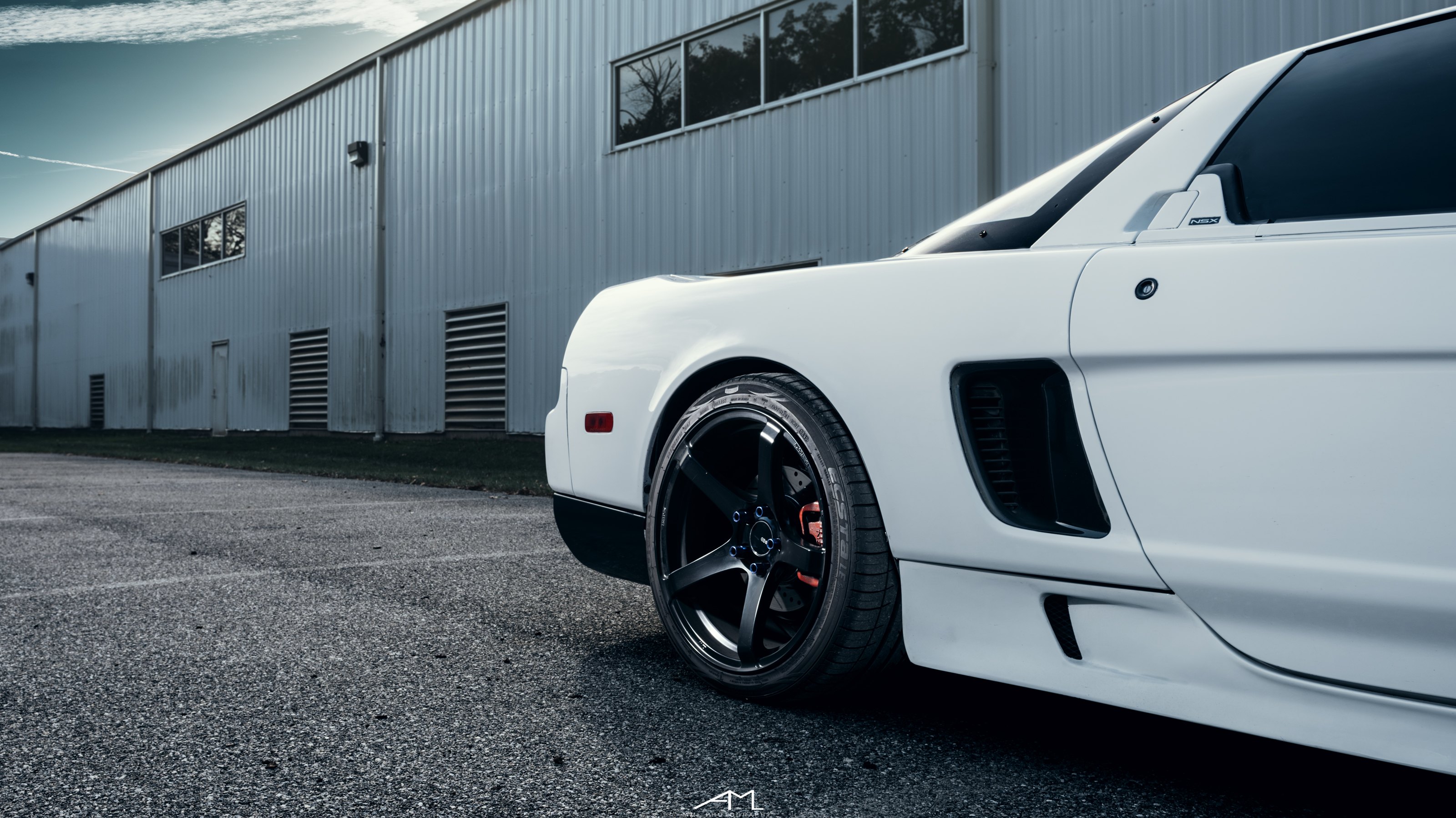 Matte Black Custom Wheels on White Acura NSX - Photo by Arlen Liverman