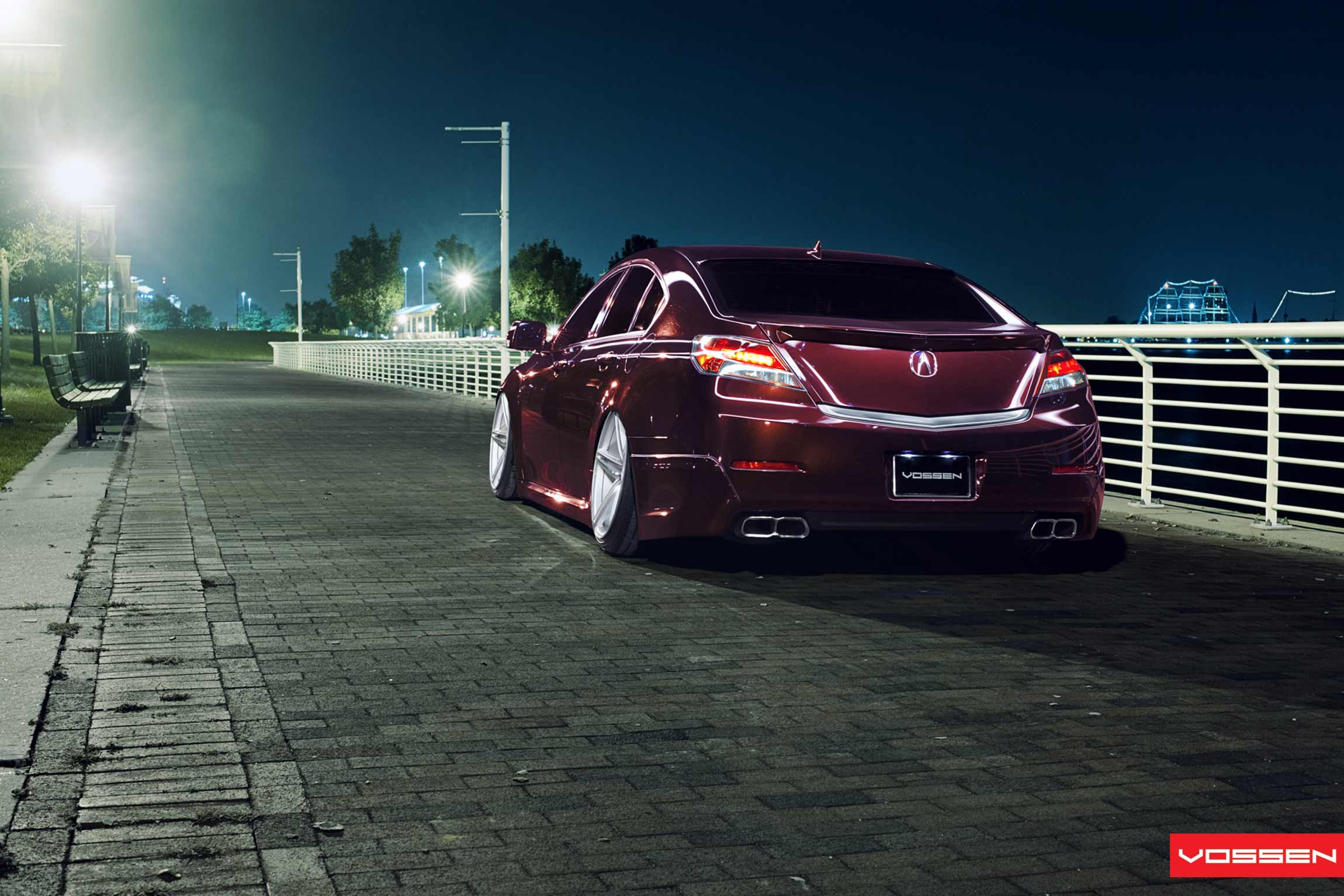 Red Acura TL with Custom Rear Bumper - Photo by Vossen