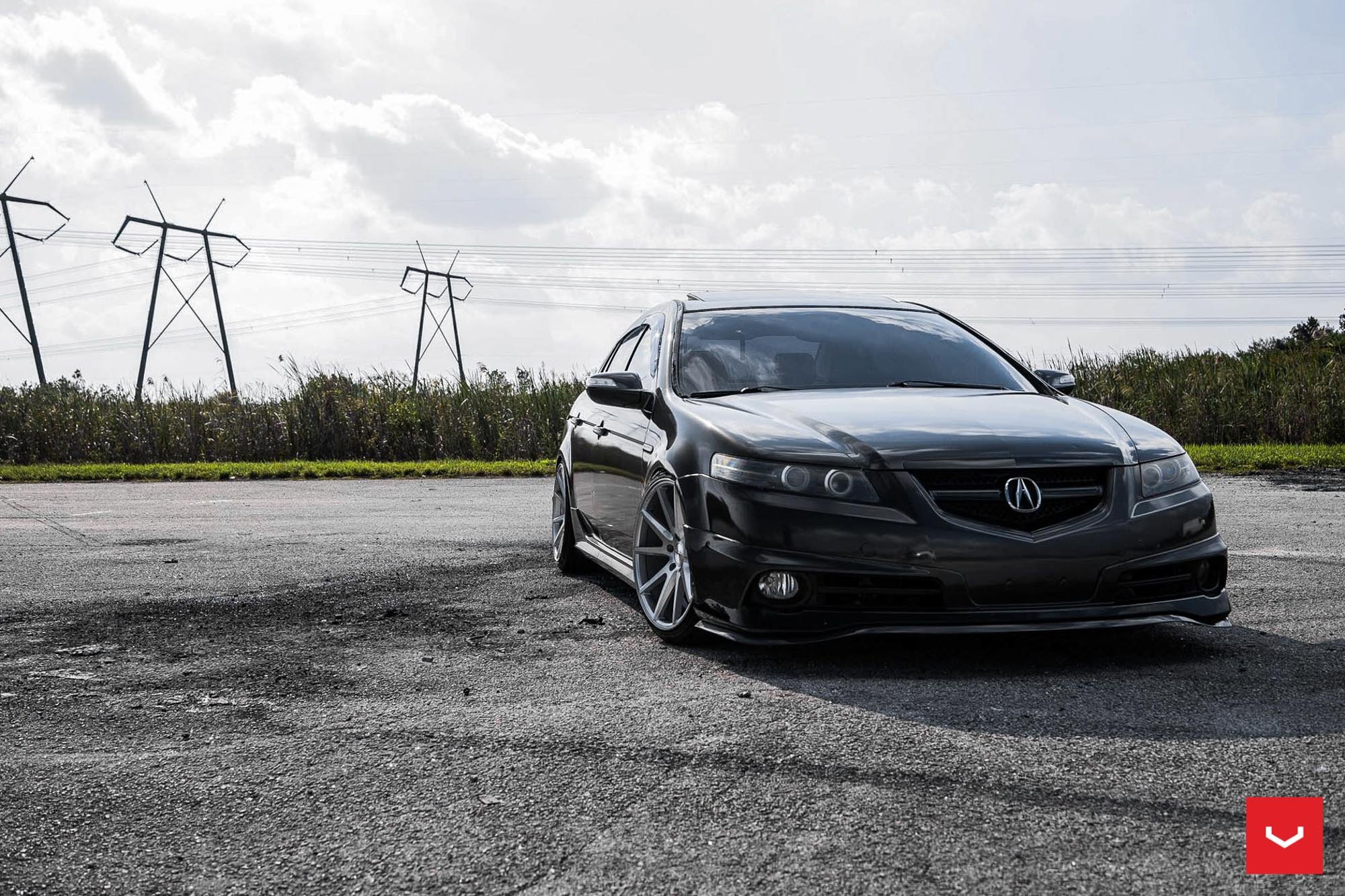 Stanced Acura TL With a Front Bumper Lip - Photo by Vossen