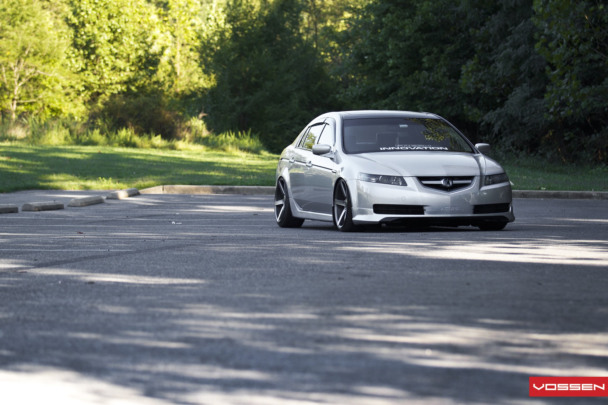 Silver Acura TL with Custom Front Bumper - Photo by Vossen
