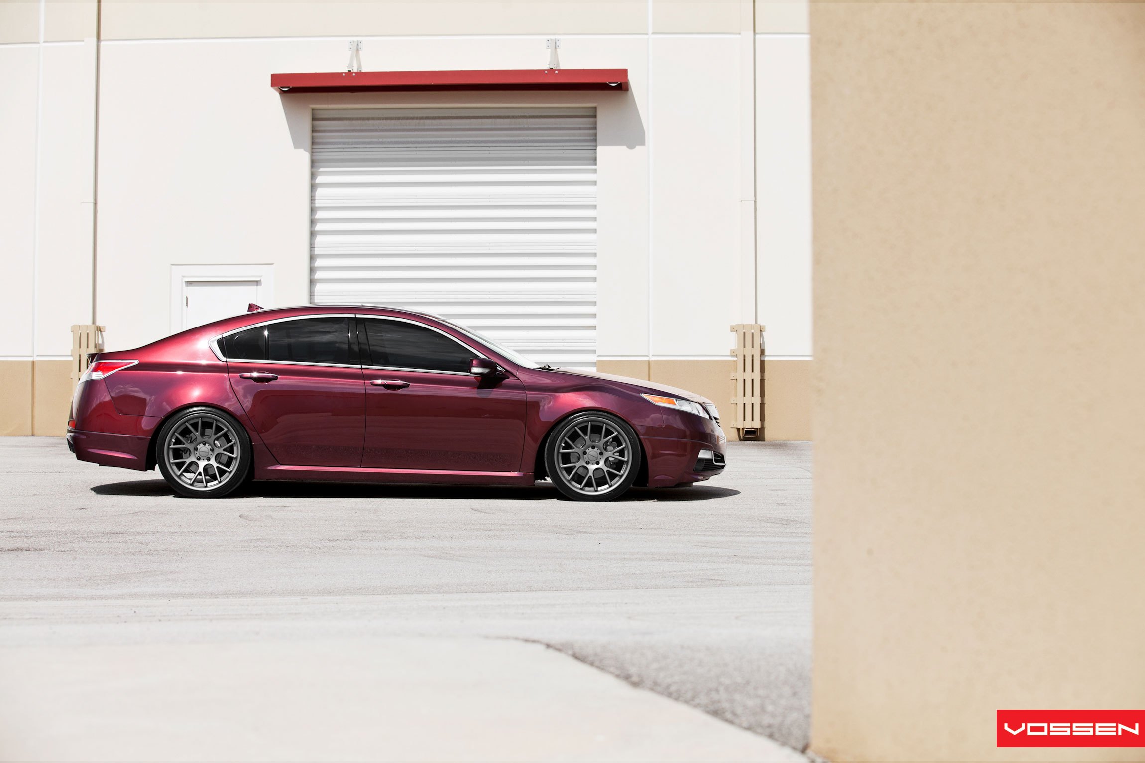Red Acura TL with Custom Side Skirts - Photo by Vossen
